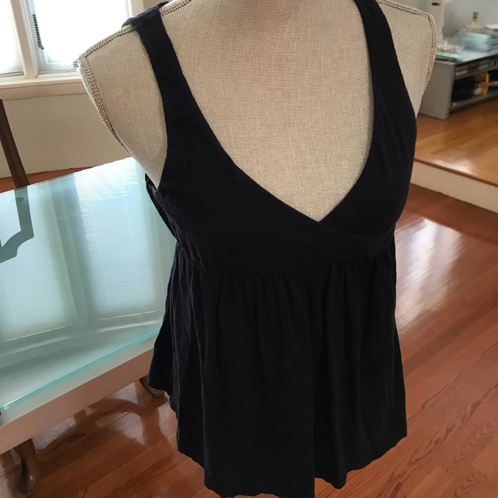 J. Crew Navy Faux Wrap Top